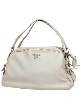 Prada Handbag Logo Leather White